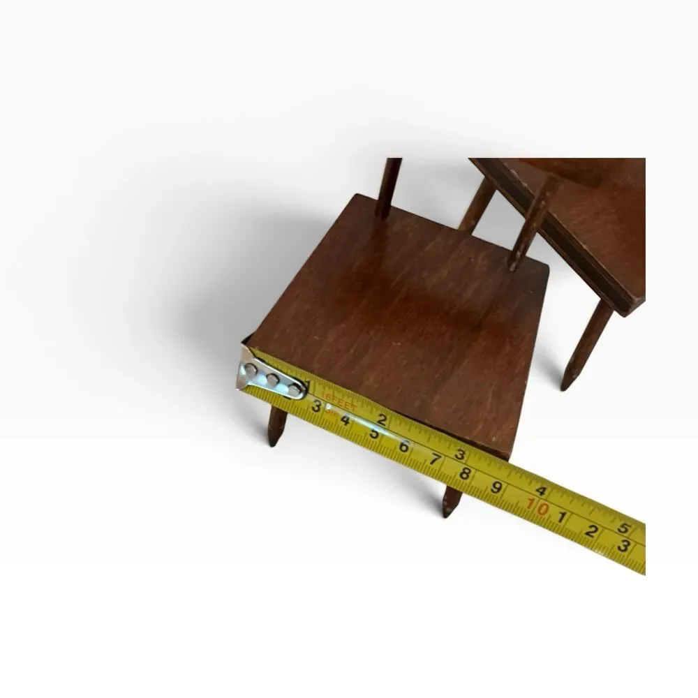 Vintage Strombecker Style Brown Wood Dollhouse Side/Dining Chair